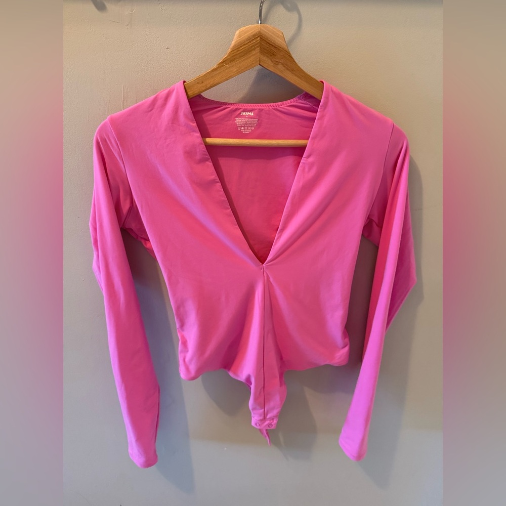 SKIMS FITS EVERYBODY PLUNGE BODYSUIT | NEON ORCHID - New Without Tags
